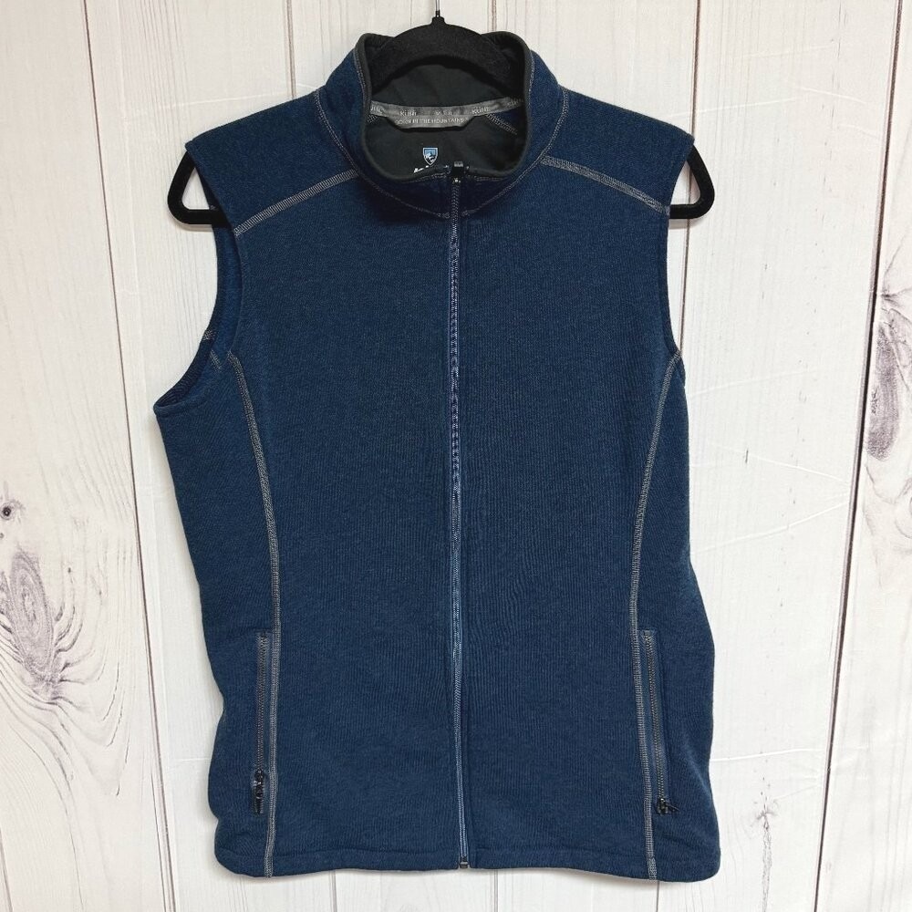 KÜHL Mens Kashmira Vest Medium Blue Heather Full Zip Outdoor Flawless EUC